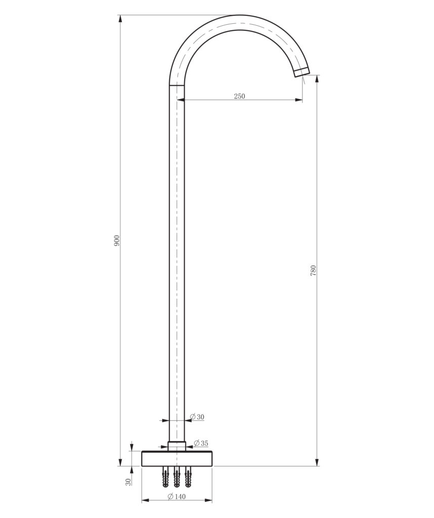 Anson Floor Mounted Bath Spout - Lead Free - Black Matte