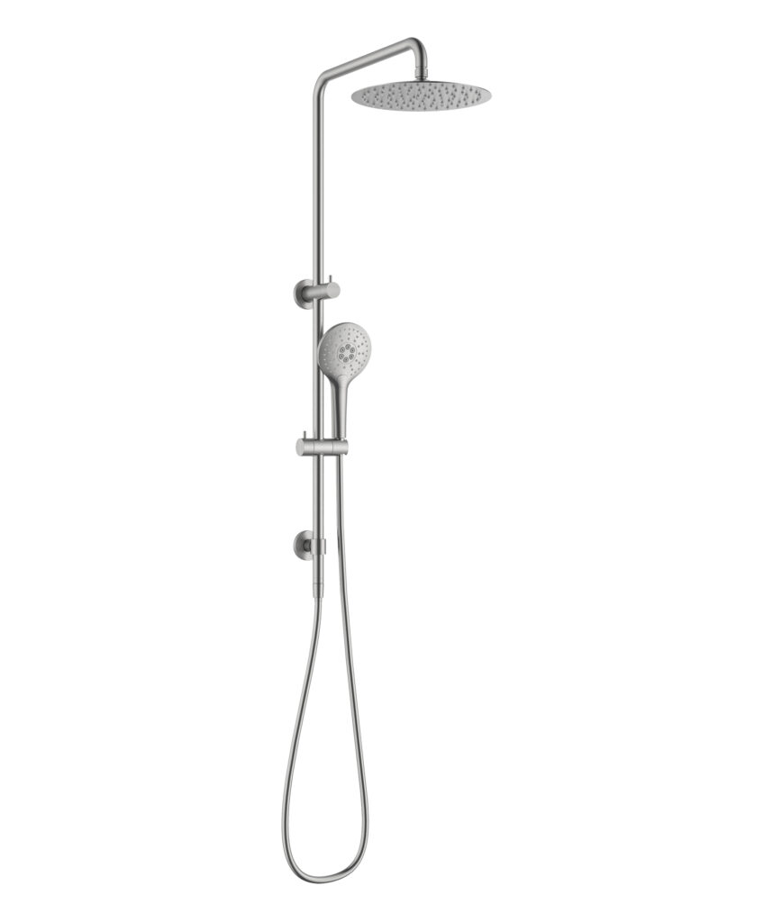 Anson Twin Shower - Brushed SS