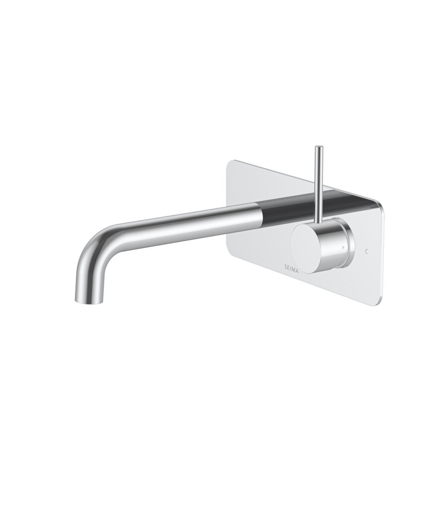 Anson Up Wall Mixer and Spout Set with Full Backplate - Lead Free - Chrome