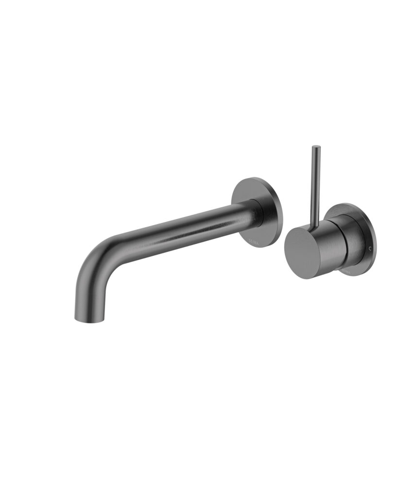 Anson Up Wall Mixer and Spout Set with Separate Backplates - Lead Free - Gunmetal