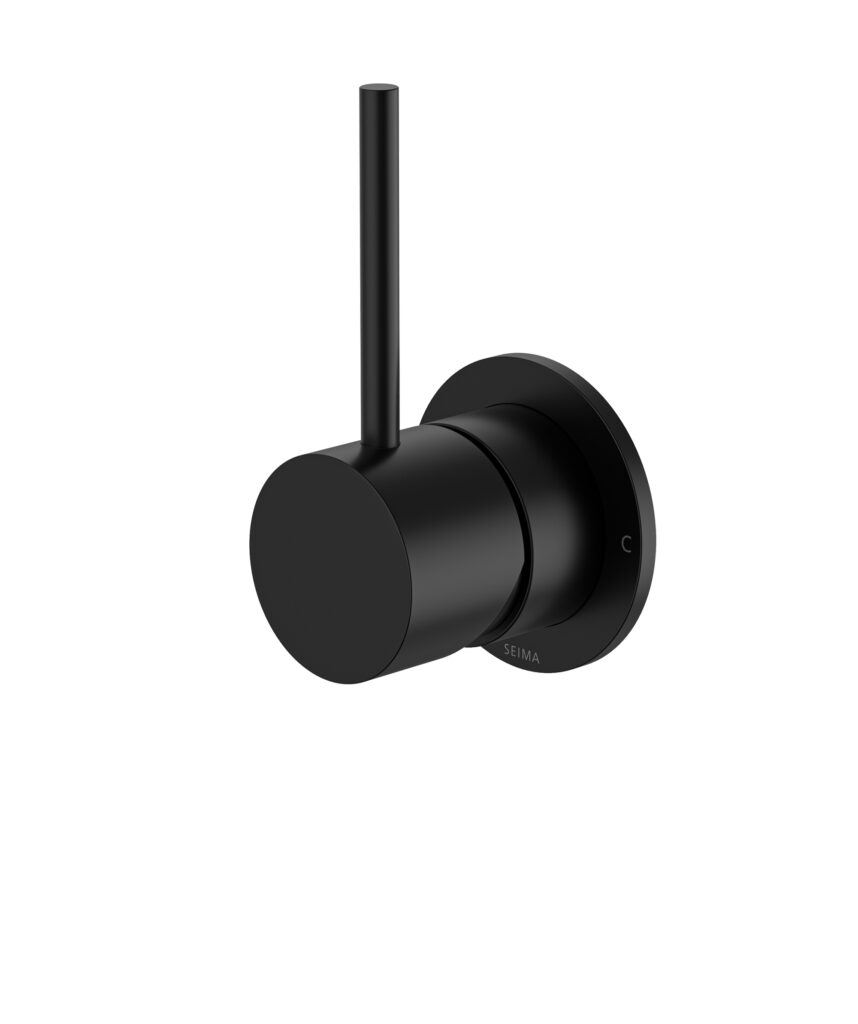 Anson Up Wall Mixer with 60mm Backplate - Lead Free - Black Matte