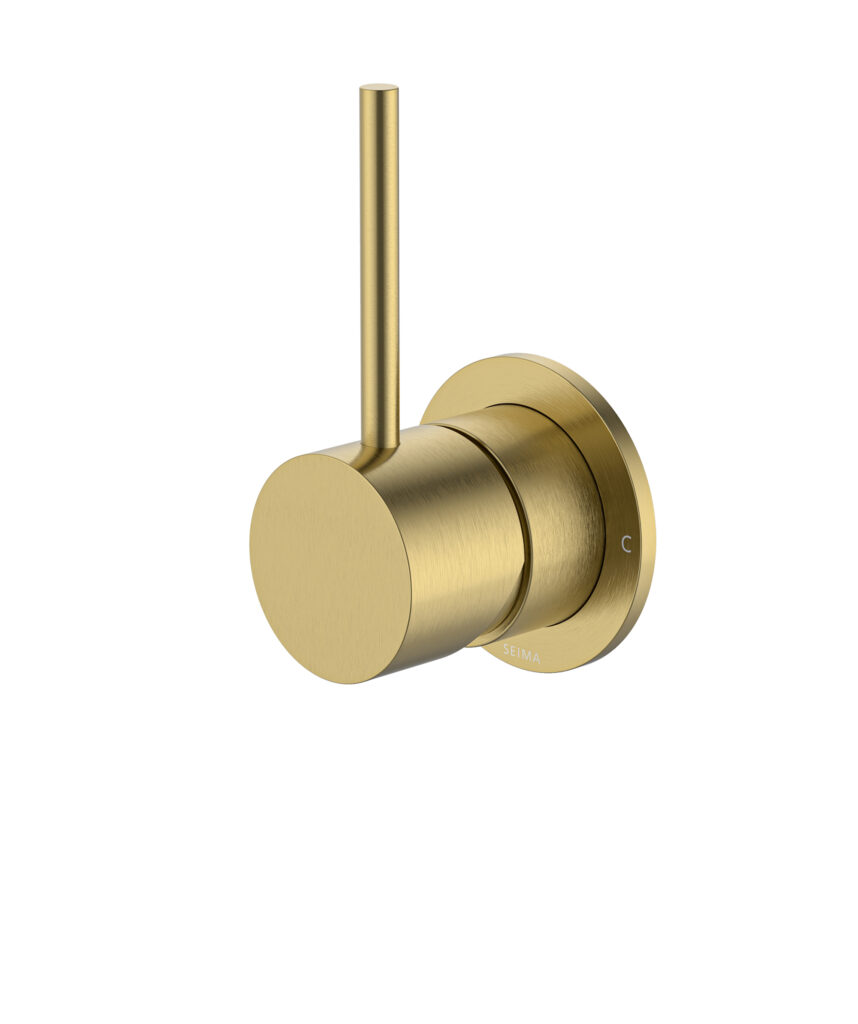 Anson Up Wall Mixer with 60mm Backplate - Lead Free - Brushed Gold