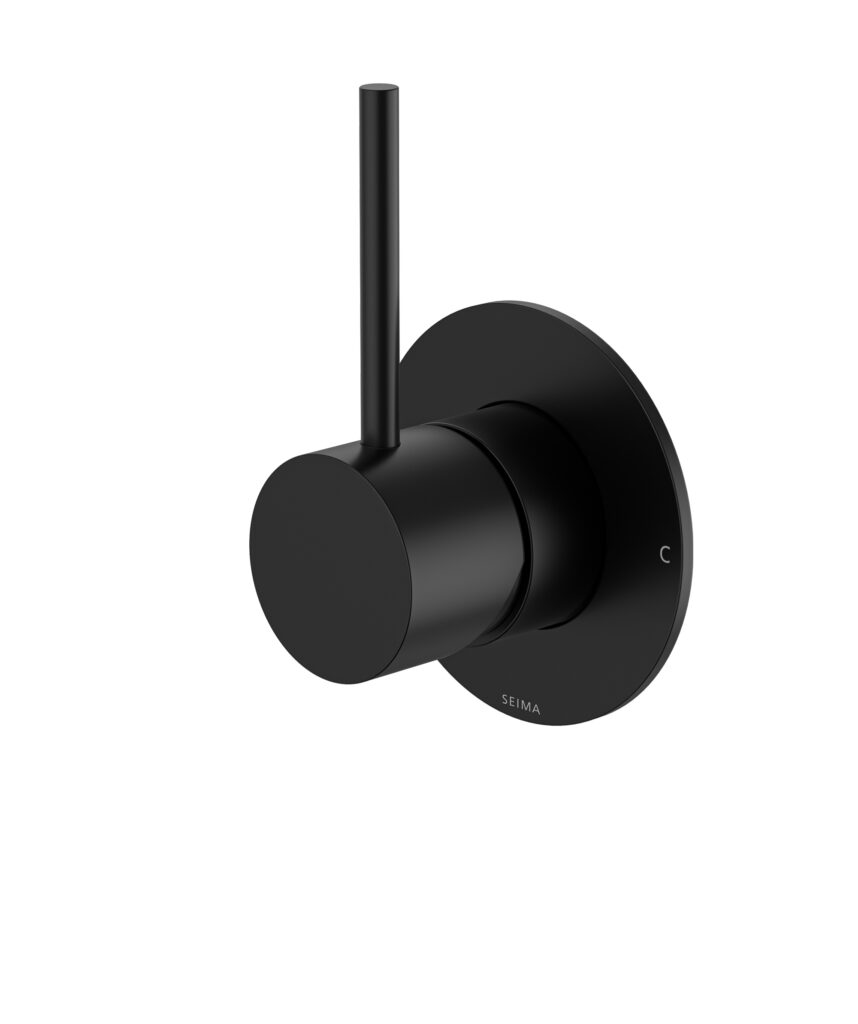 Anson Up Wall Mixer with 80mm Backplate - Lead Free - Black Matte