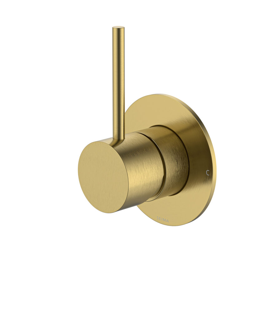 Anson Up Wall Mixer with 80mm Backplate - Lead Free - Brushed Gold