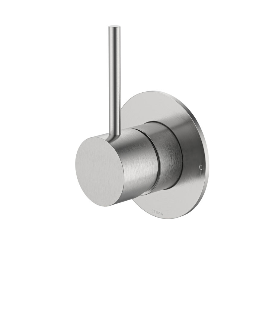 Anson Up Wall Mixer with 80mm Backplate - Lead Free - Brushed SS