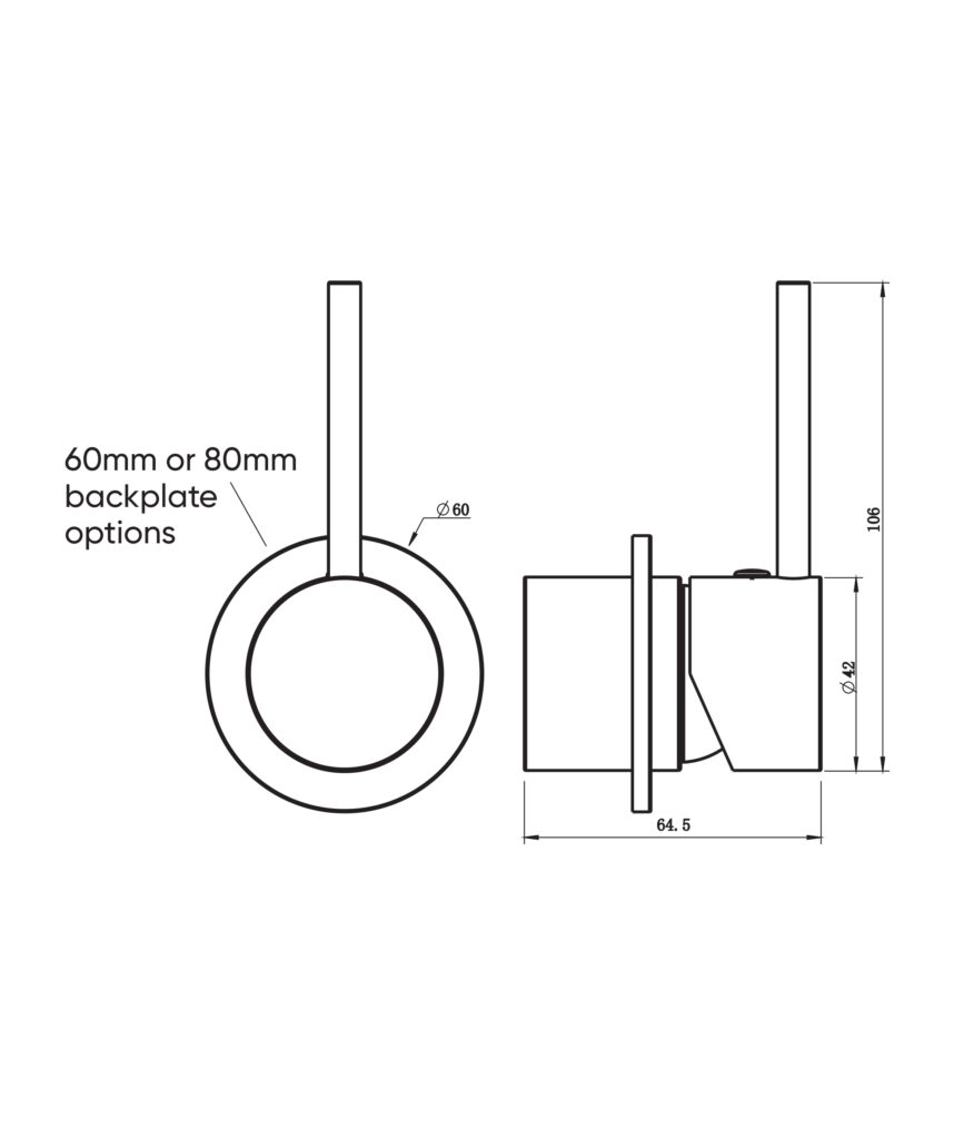 Anson Up Wall Mixer with 60mm Backplate - Lead Free - Black Matte