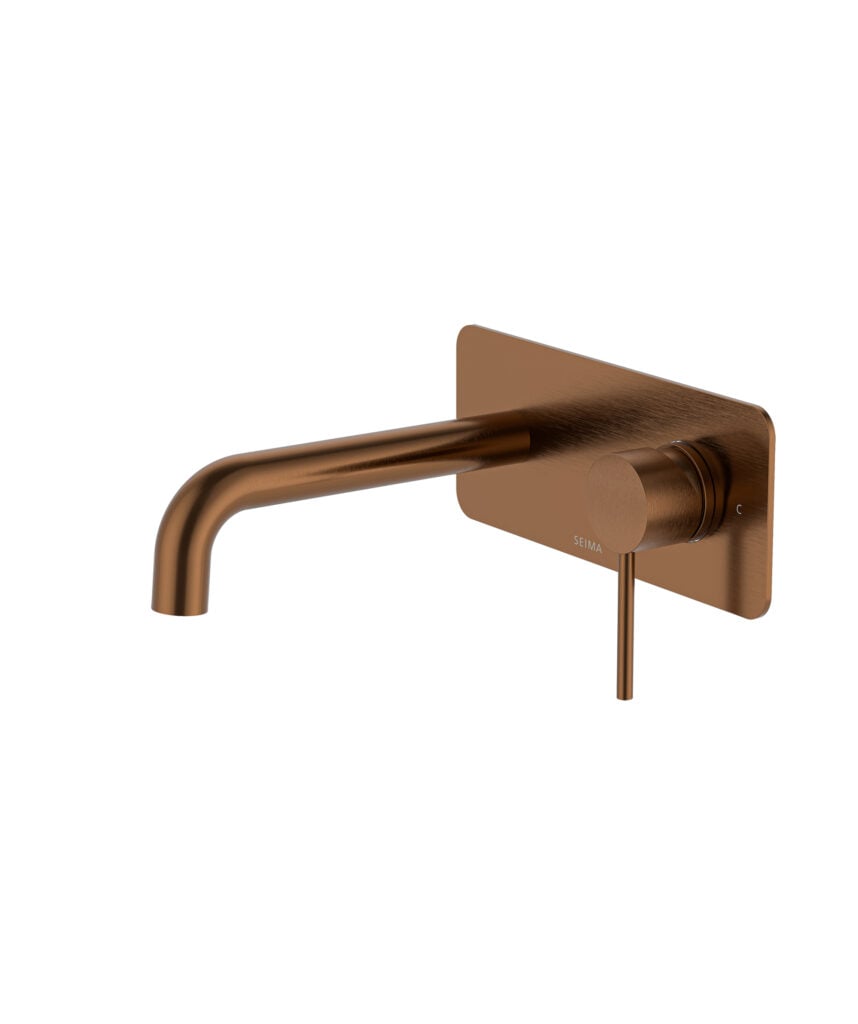 Anson Wall Mixer and Spout Set with Full Backplate - Lead Free - Brushed Bronze