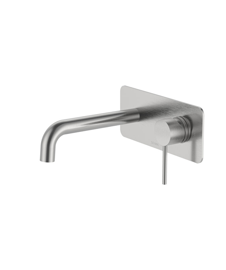 Anson Wall Mixer and Spout Set with Full Backplate - Lead Free - Brushed SS
