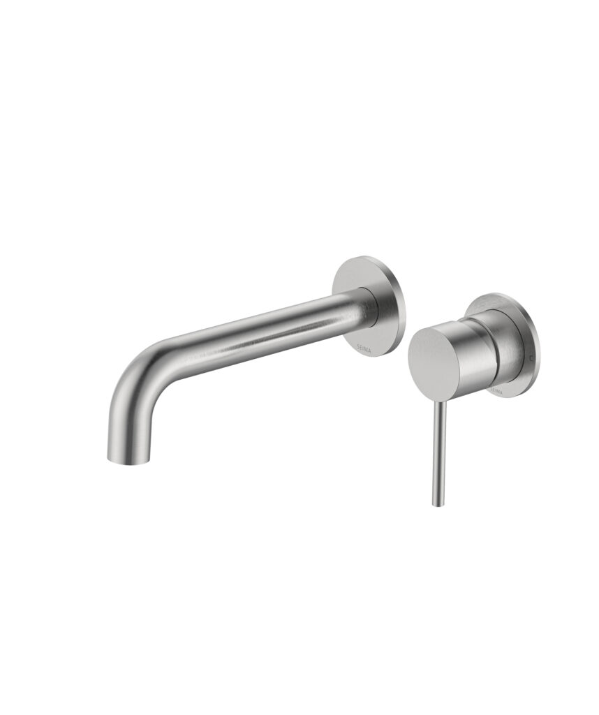 Anson Wall Mixer and Spout Set with Separate Backplates - Lead Free - Brushed SS