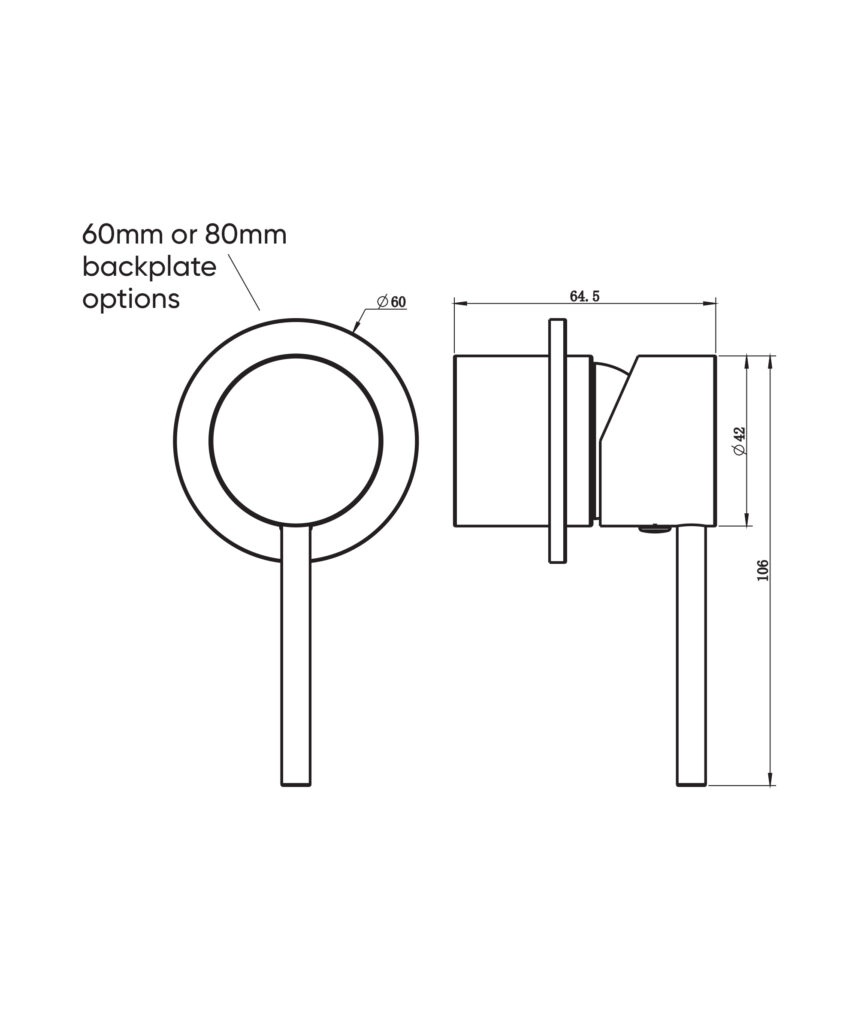 Anson Wall Mixer with 60mm Backplate - Lead Free - Black Matte