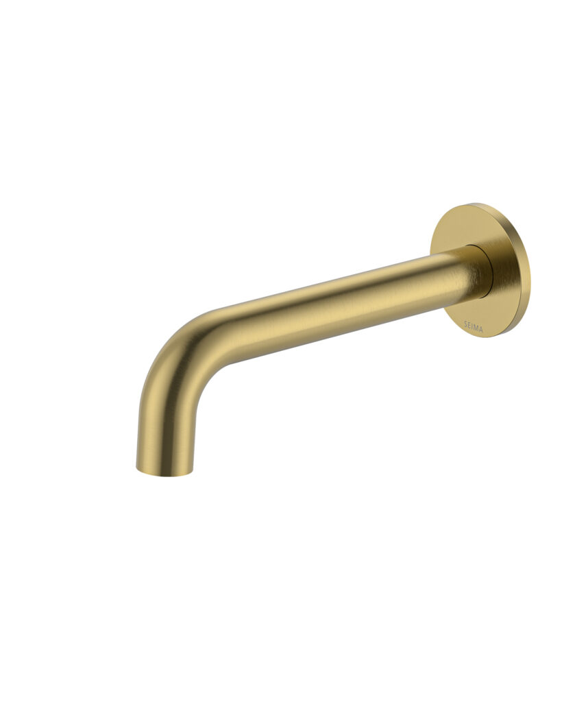Anson Wall Spout - 180/200/220mm - Lead Free - Brushed Gold