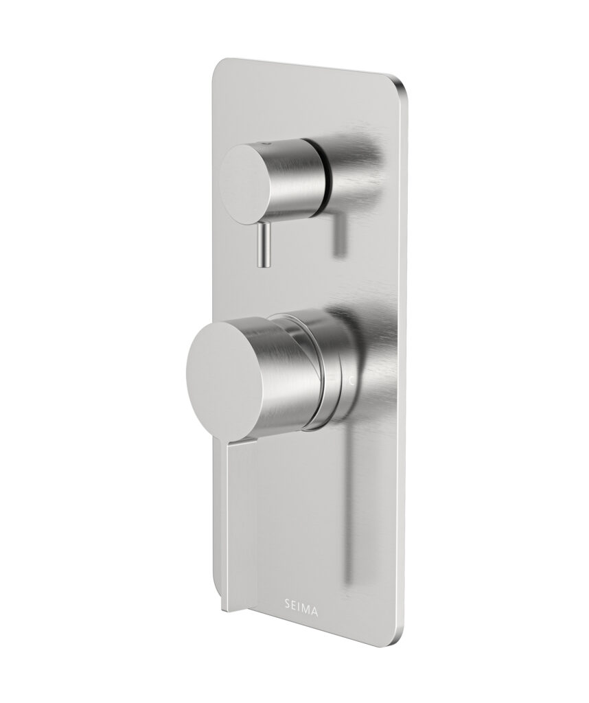 Edge Diverter Mixer with Full Backplate - Lead Free - Brushed SS