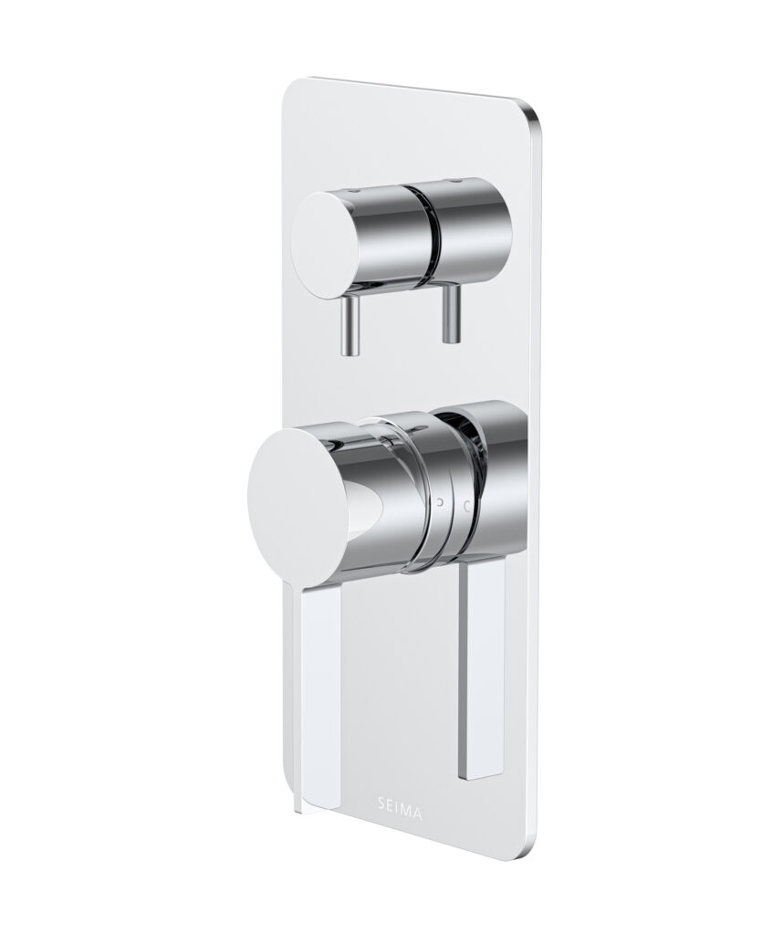 Edge Diverter Mixer with Full Backplate - Lead Free - Chrome