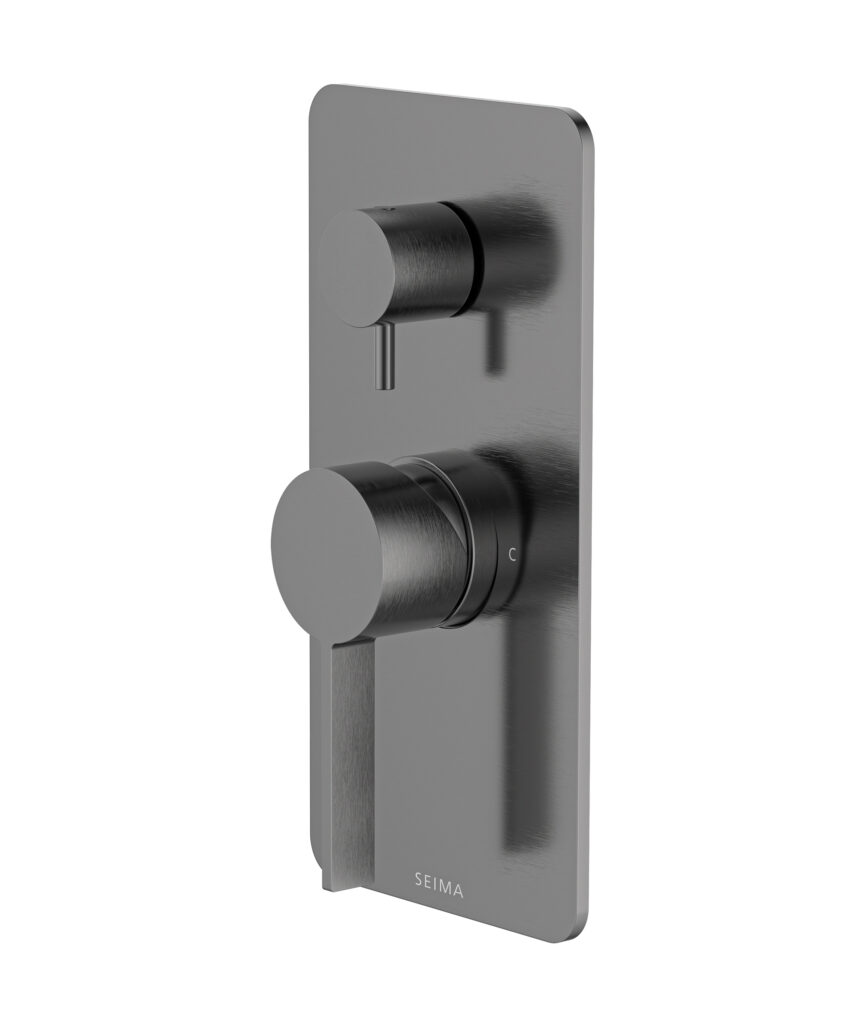 Edge Diverter Mixer with Full Backplate - Lead Free - Gunmetal