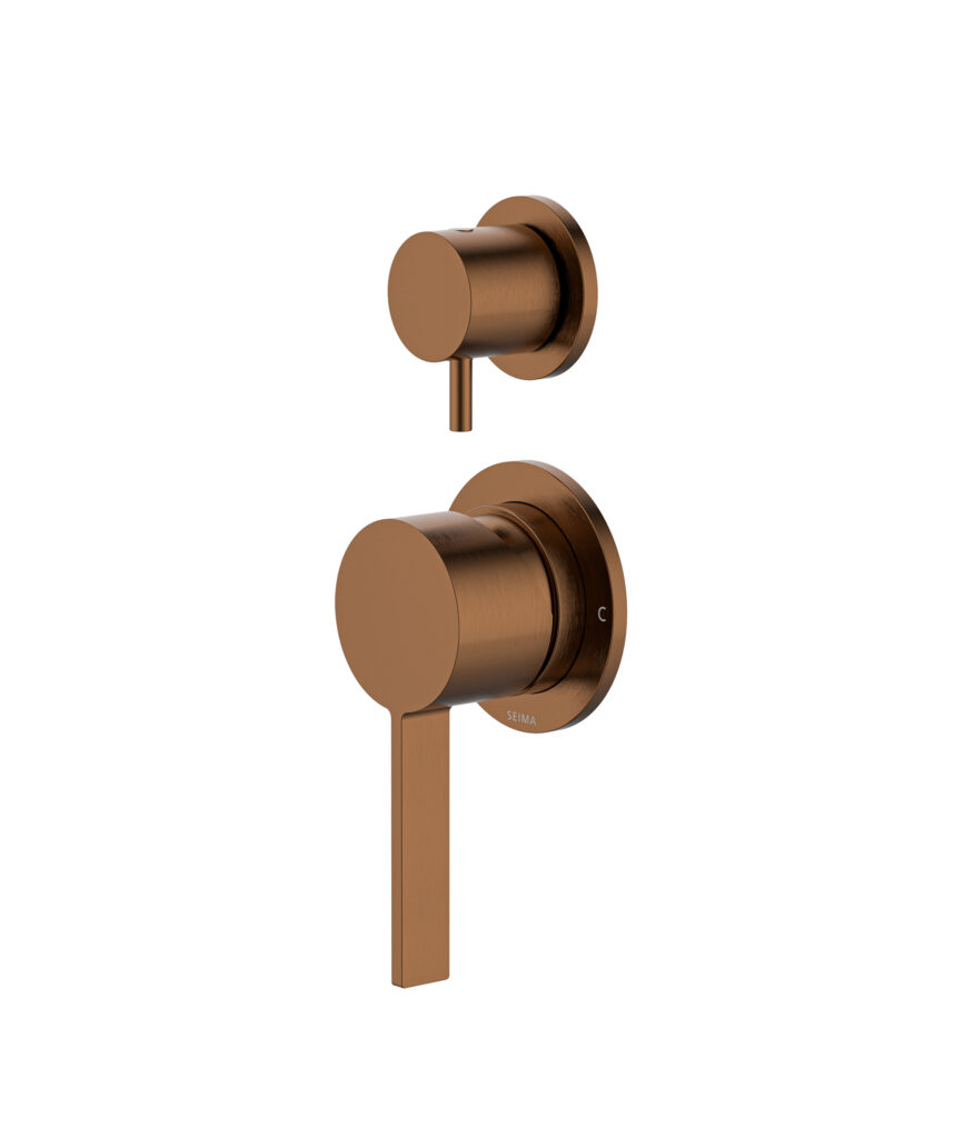 Edge Diverter Mixer with Separate Backplates - Lead Free - Brushed Bronze