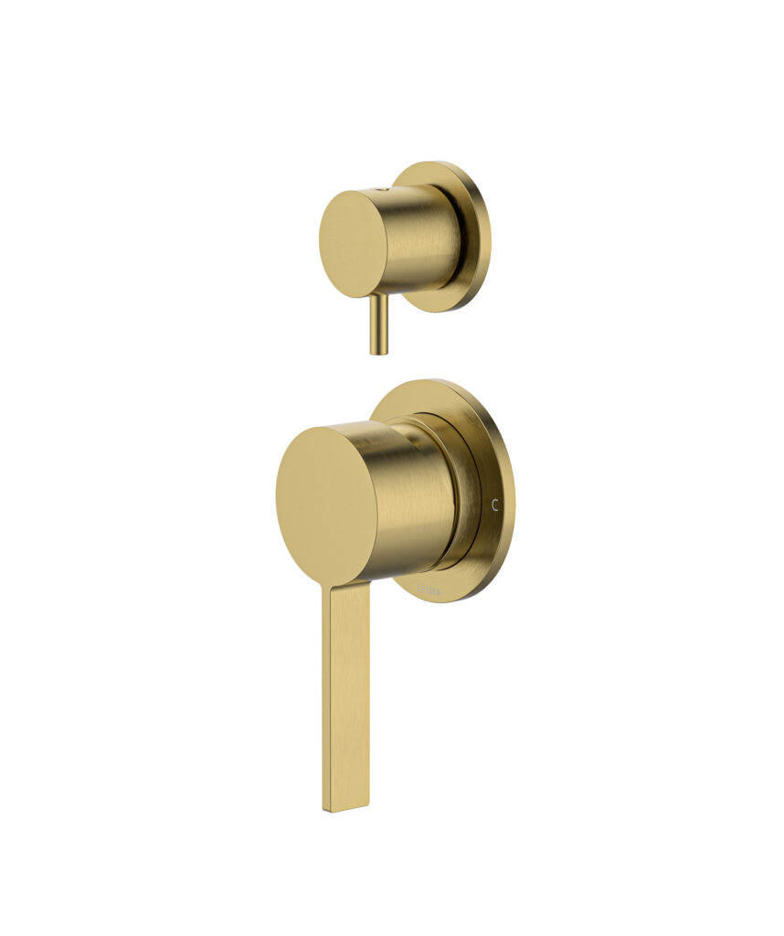 Edge Diverter Mixer with Separate Backplates - Lead Free - Brushed Gold