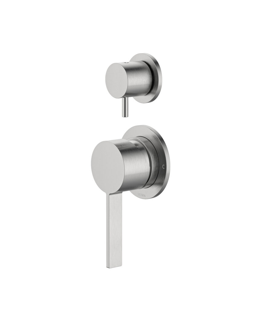 Edge Diverter Mixer with Separate Backplates - Lead Free - Brushed SS