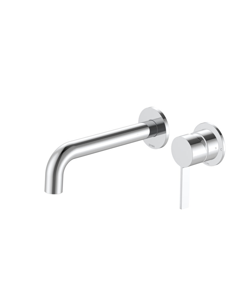 Edge Wall Mixer and Spout Set with Separate Backplates - Lead Free - Chrome