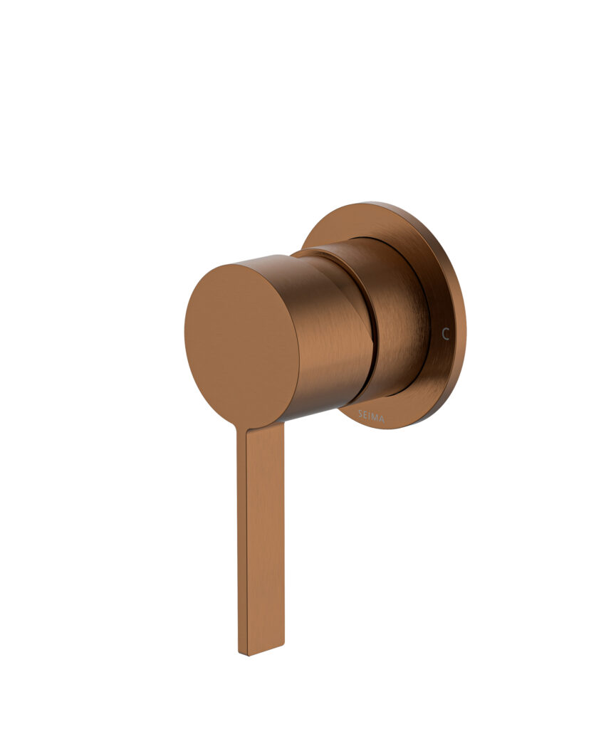 Edge Wall Mixer with 60mm Backplate - Lead Free - Brushed Bronze