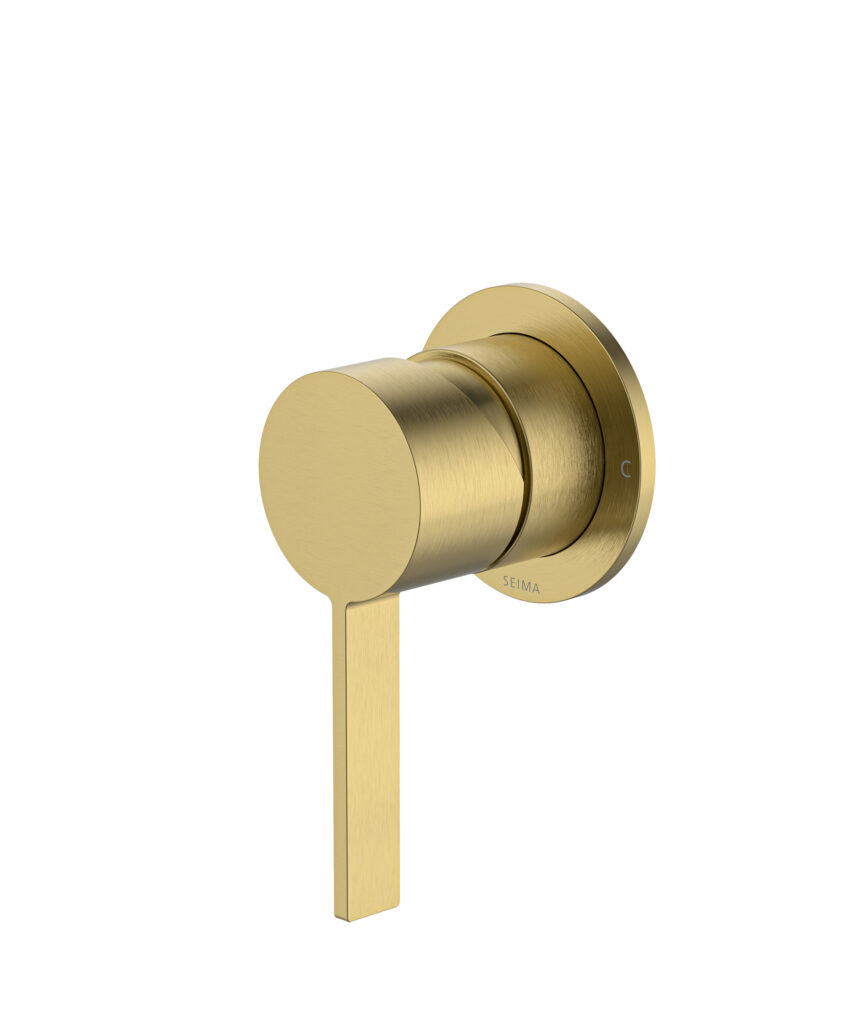 Edge Wall Mixer with 60mm Backplate - Lead Free - Brushed Gold