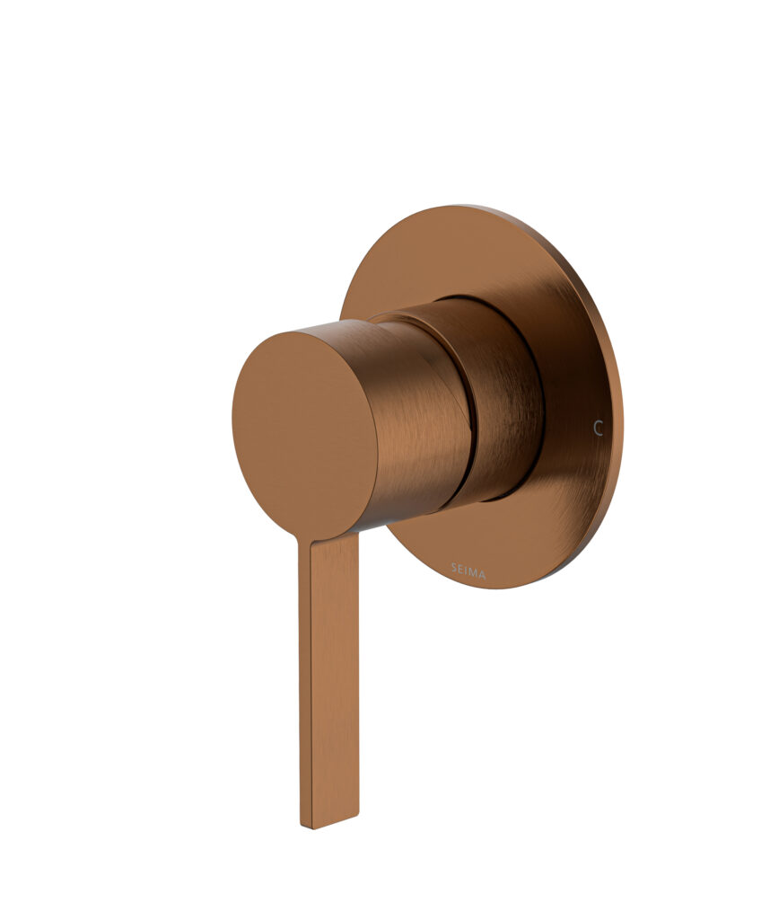 Edge Wall Mixer with 80mm Backplate - Lead Free - Brushed Bronze