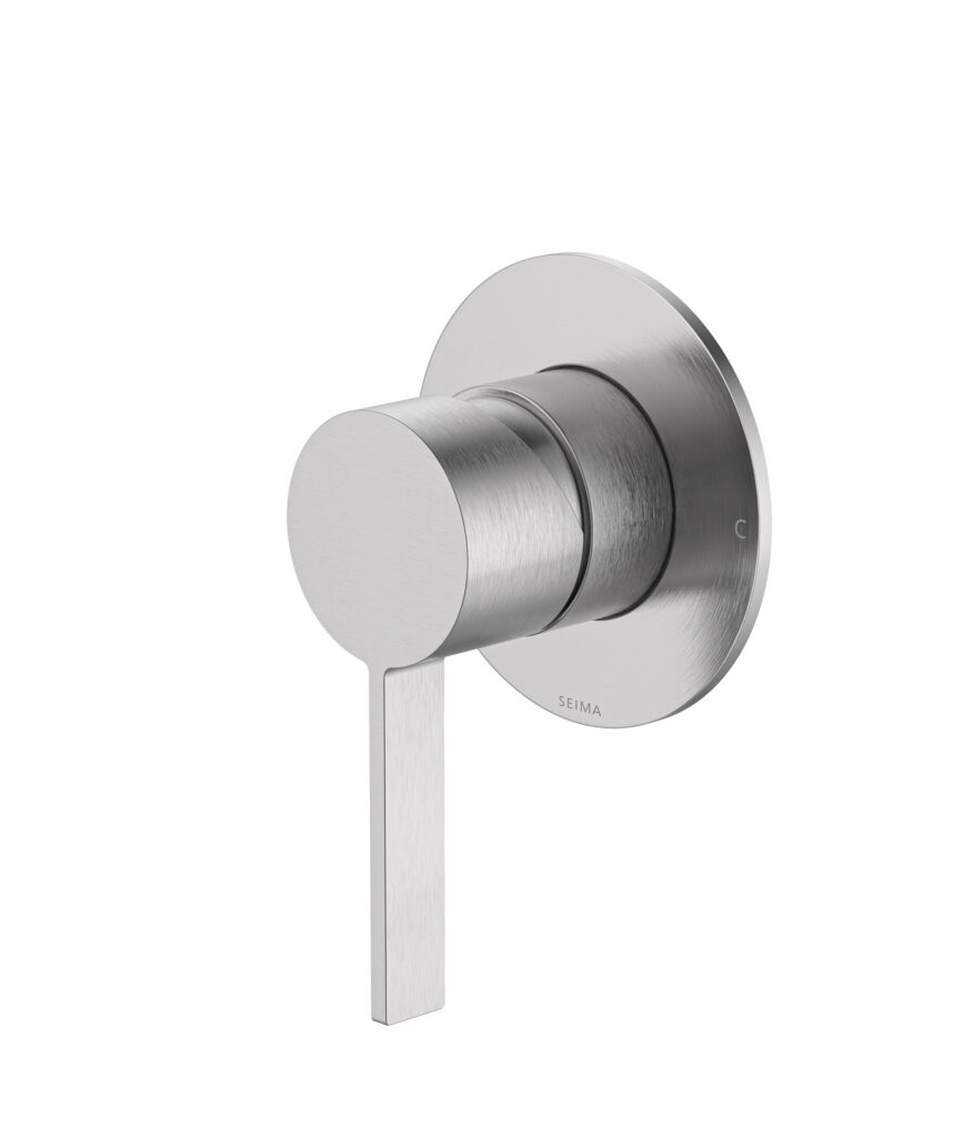 Edge Wall Mixer with 80mm Backplate - Lead Free - Brushed SS