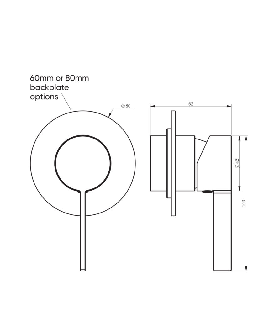 Edge Wall Mixer with 60mm Backplate - Lead Free - Gunmetal