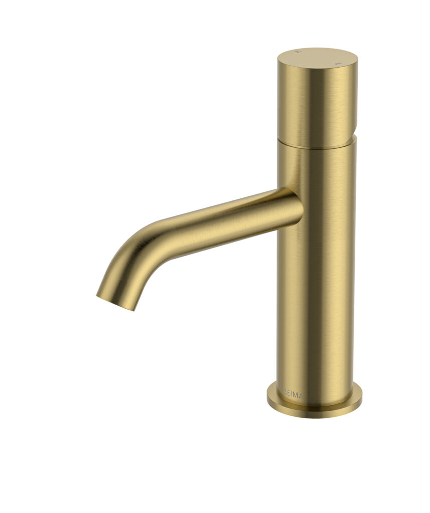 Enna Basin Mixer - Lead Free - Brushed Gold