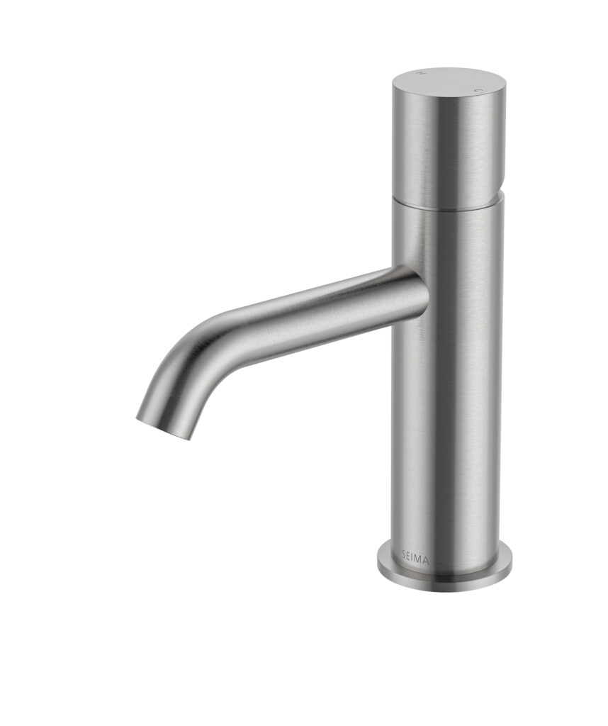 Enna Basin Mixer - Lead Free - Brushed SS