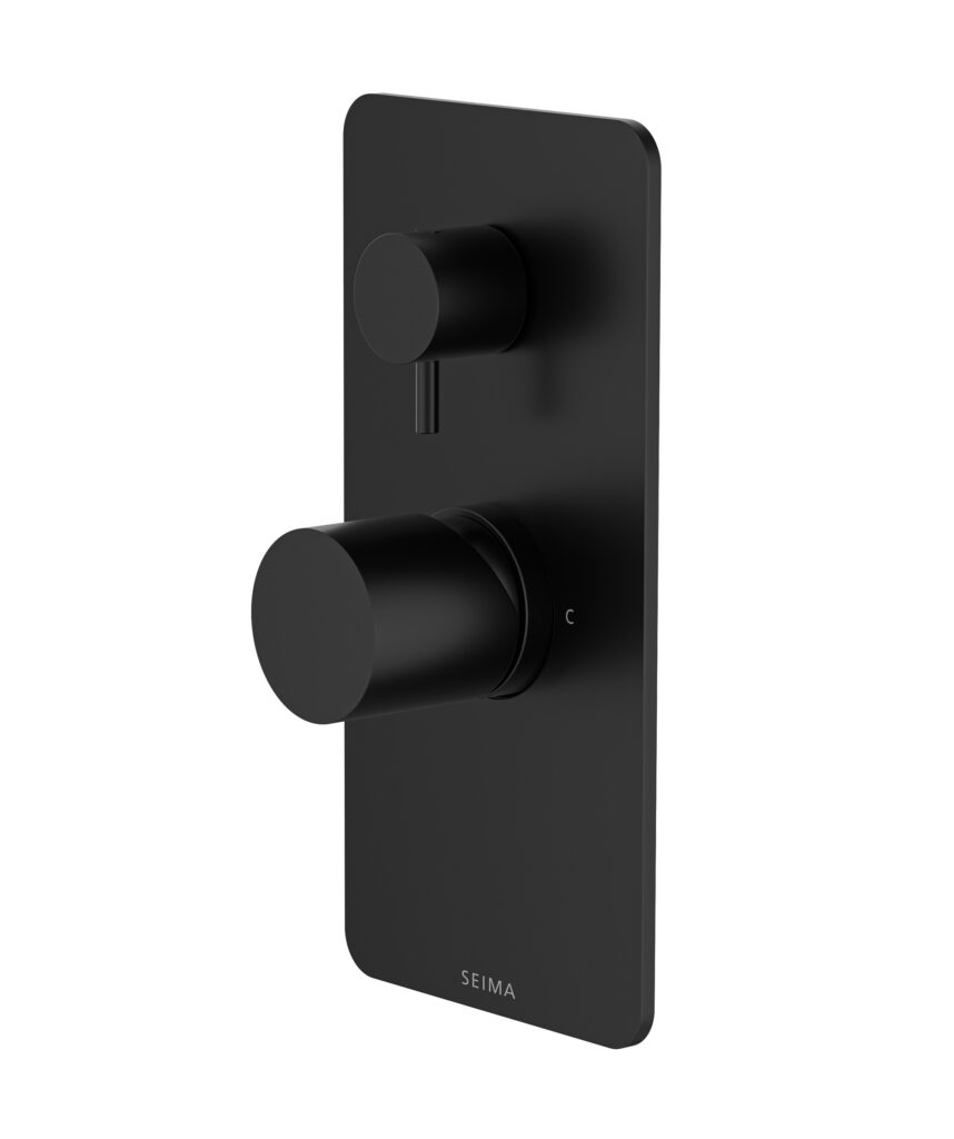 Enna Diverter Mixer with Full Backplate - Lead Free - Black Matte
