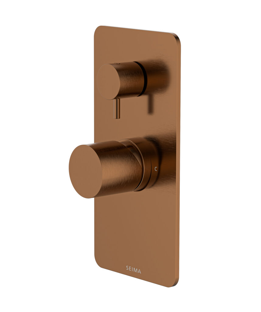 Enna Diverter Mixer with Full Backplate - Lead Free - Brushed Bronze