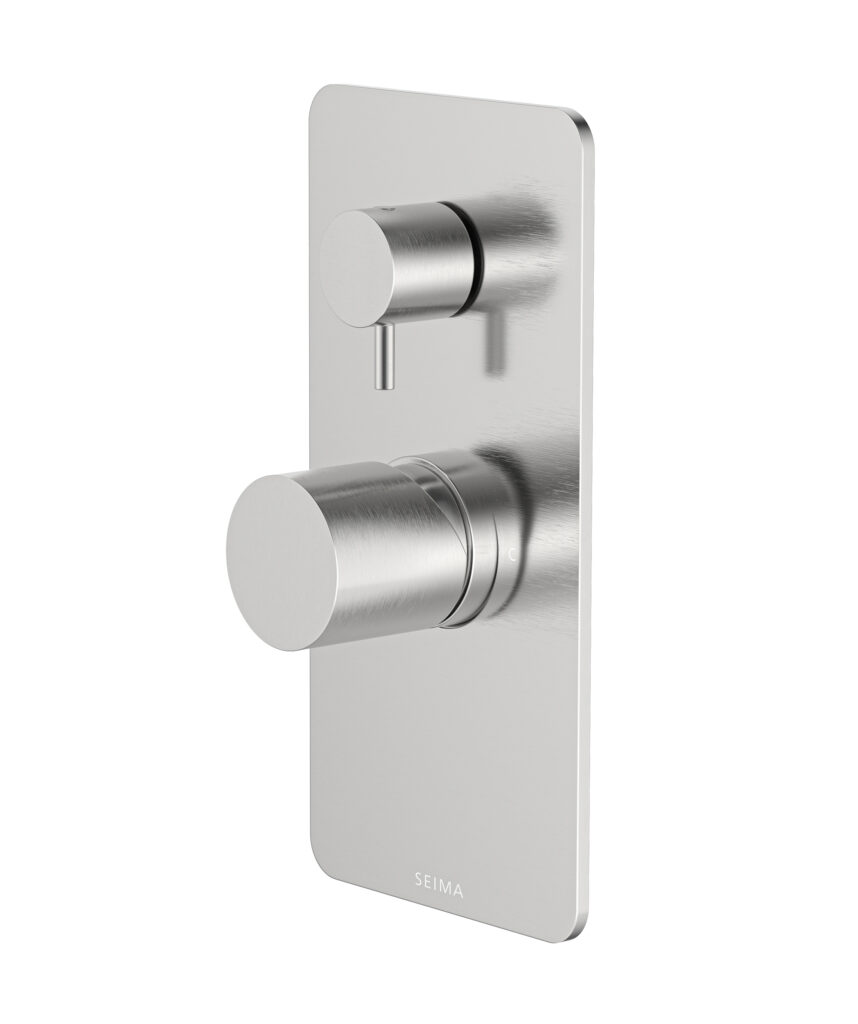Enna Diverter Mixer with Full Backplate - Lead Free - Brushed SS