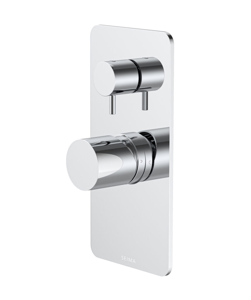 Enna Diverter Mixer with Full Backplate - Lead Free - Chrome