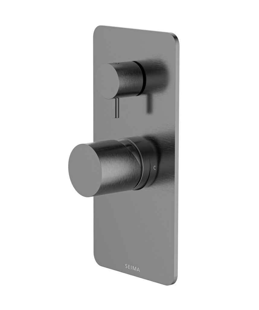 Enna Diverter Mixer with Full Backplate - Lead Free - Gunmetal