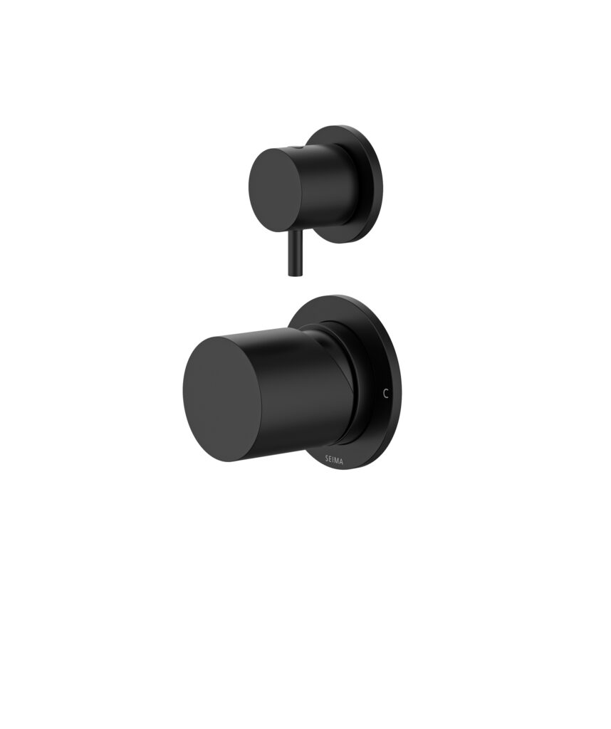 Enna Diverter Mixer with Separate Backplates - Lead Free - Black Matte