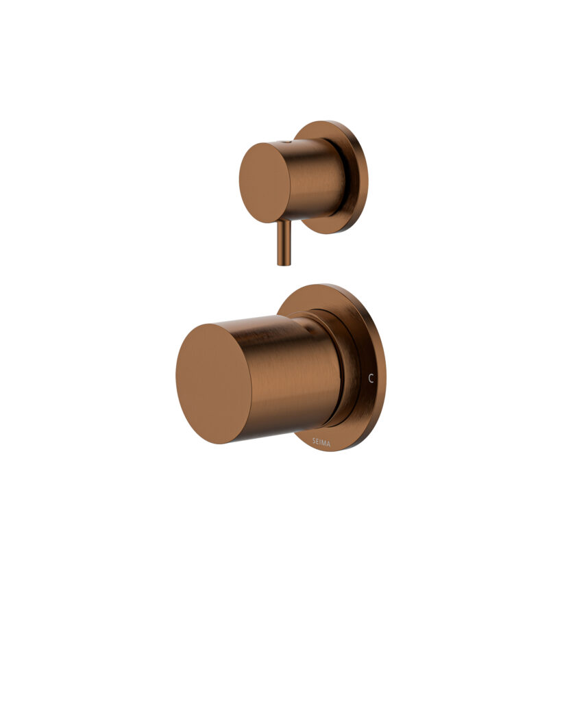 Enna Diverter Mixer with Separate Backplates - Lead Free - Brushed Bronze