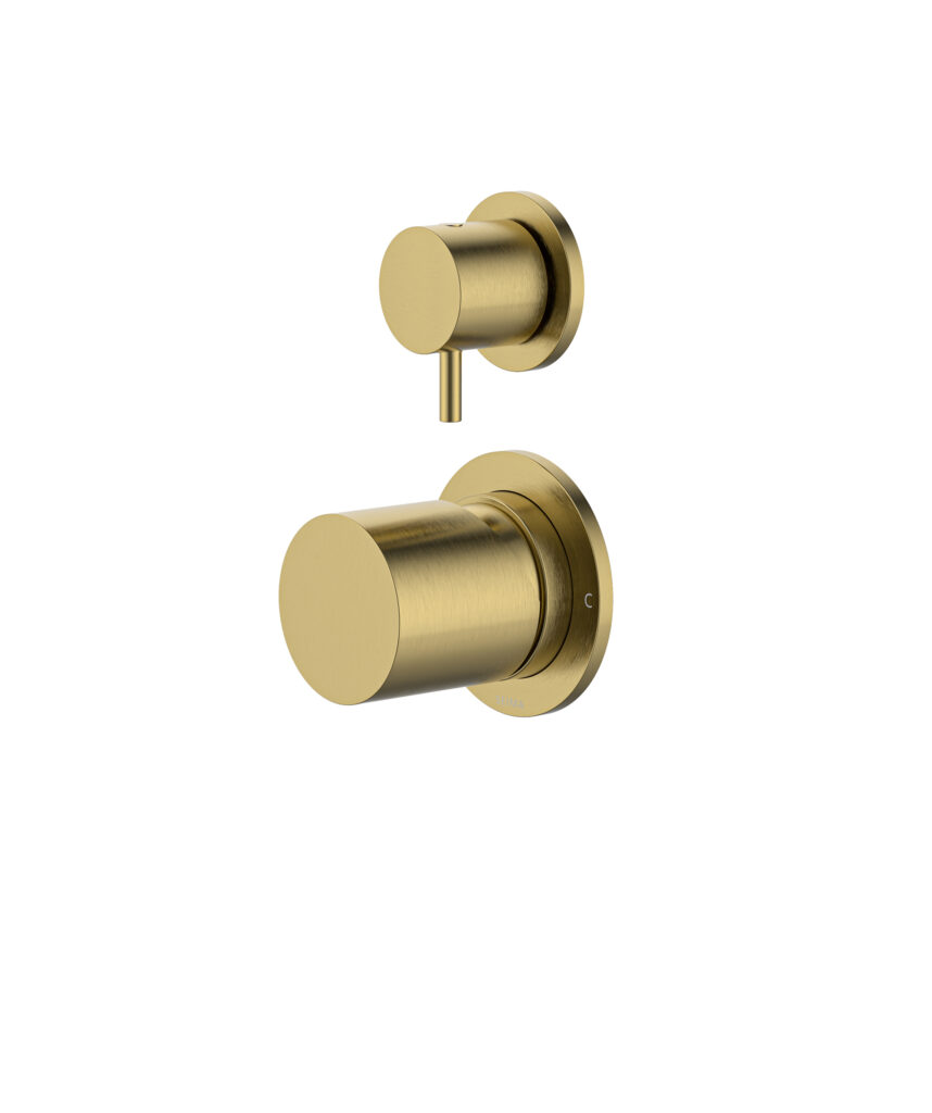 Enna Diverter Mixer with Separate Backplates - Lead Free - Brushed Gold