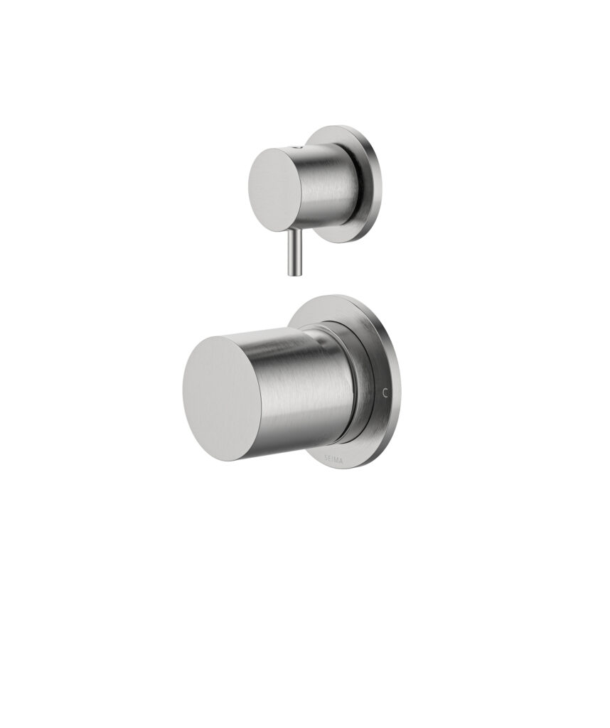 Enna Diverter Mixer with Separate Backplates - Lead Free - Brushed SS