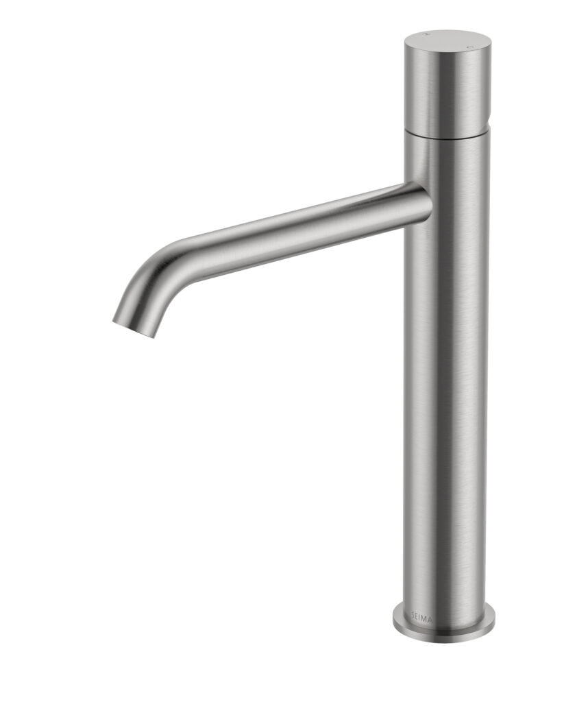 Enna Tall Basin Mixer - Lead Free - Brushed SS