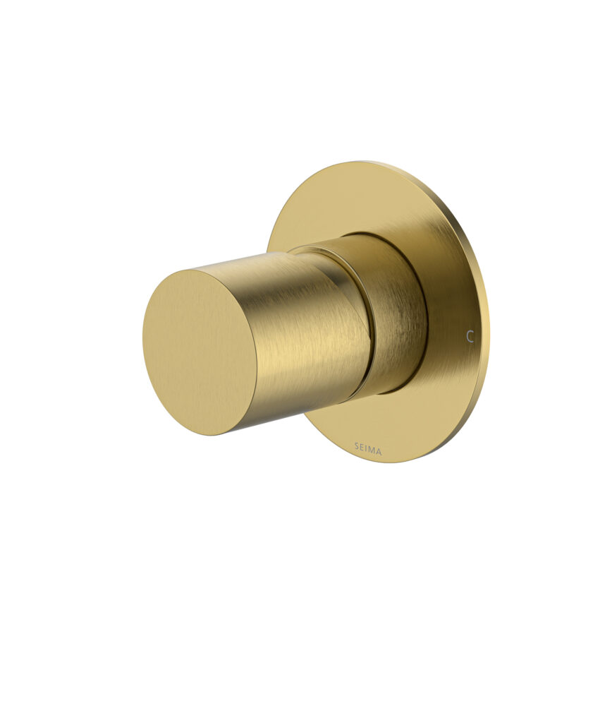 Enna Wall Mixer with 80mm Backplate - Lead Free - Brushed Gold