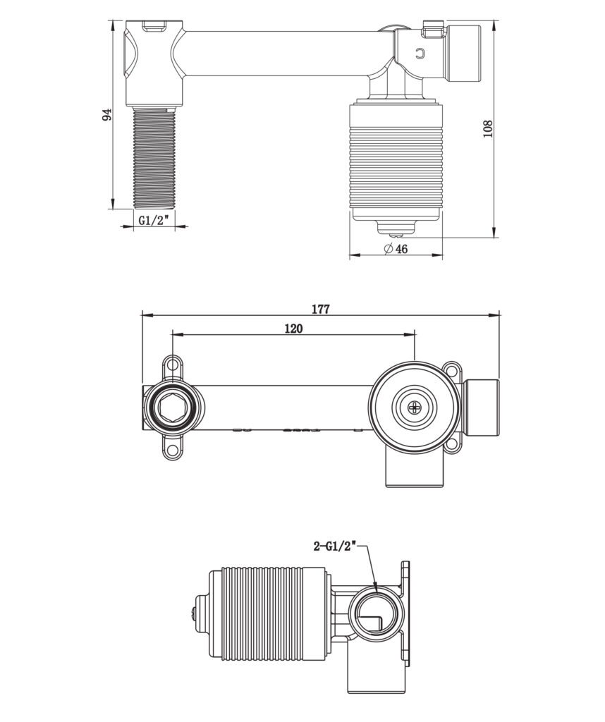 Inwall Body for Wall Mixer and Spout Set - Anson Up only