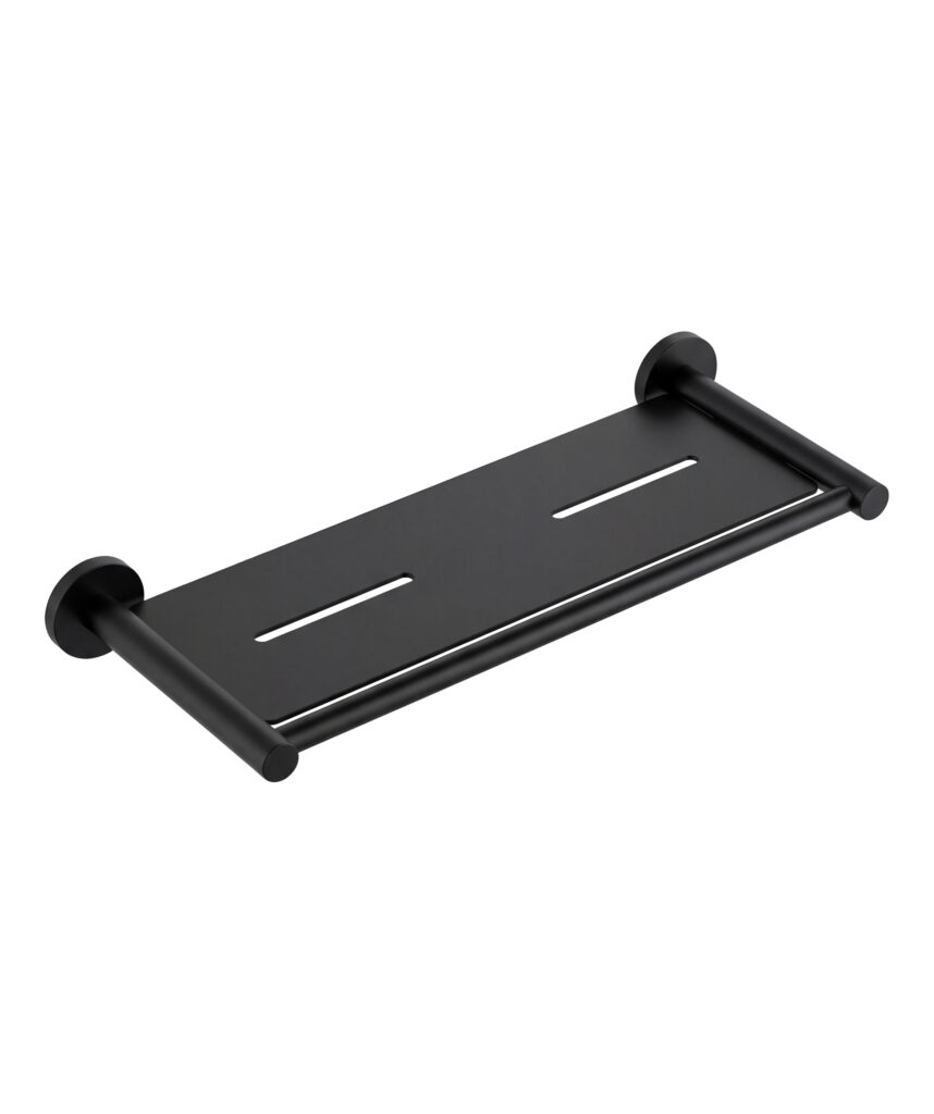 Anson Round Shower Shelf - Black Matte