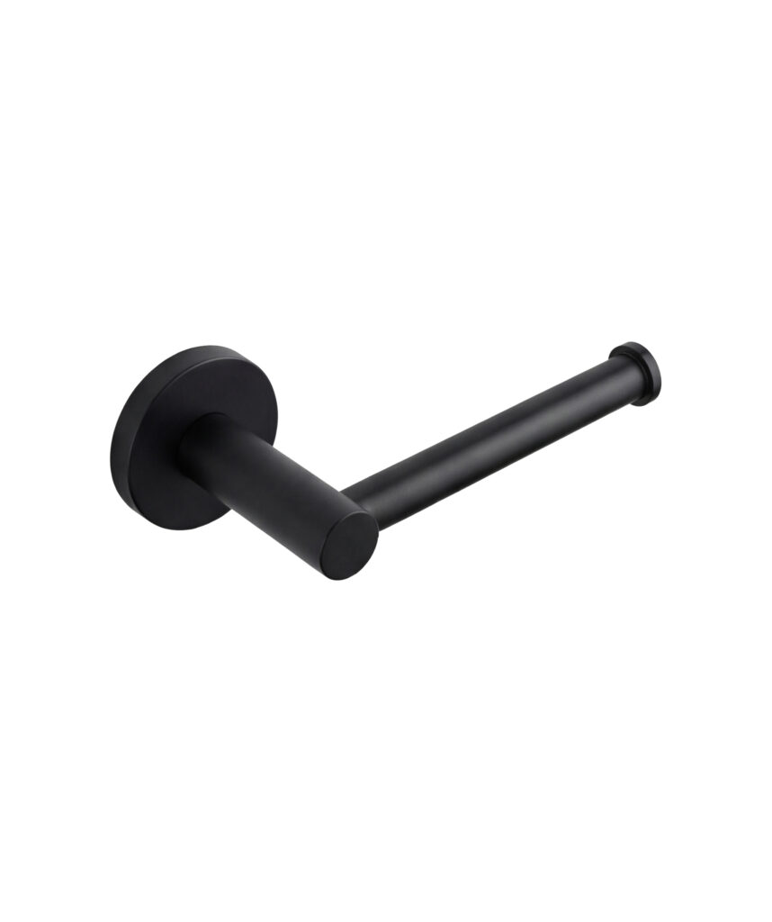 Anson Round Toilet Roll Holder - Black Matte
