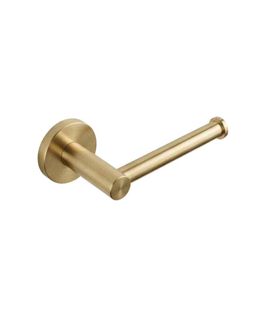 Anson Round Toilet Roll Holder - Brushed Gold