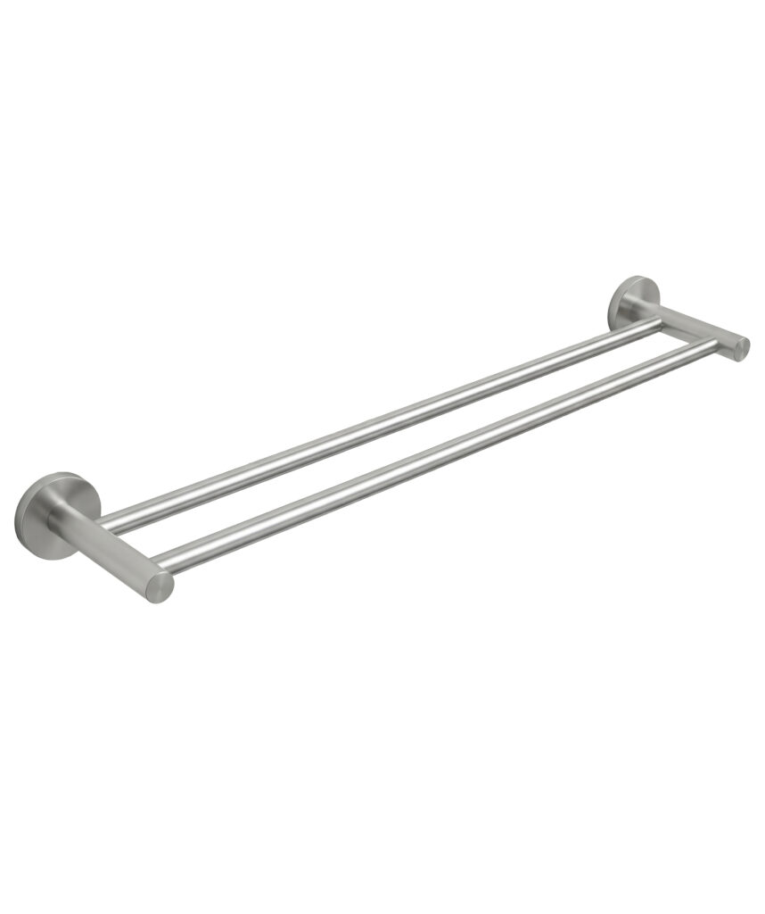 Anson Round Towel Rail Double 600mm - Brushed SS