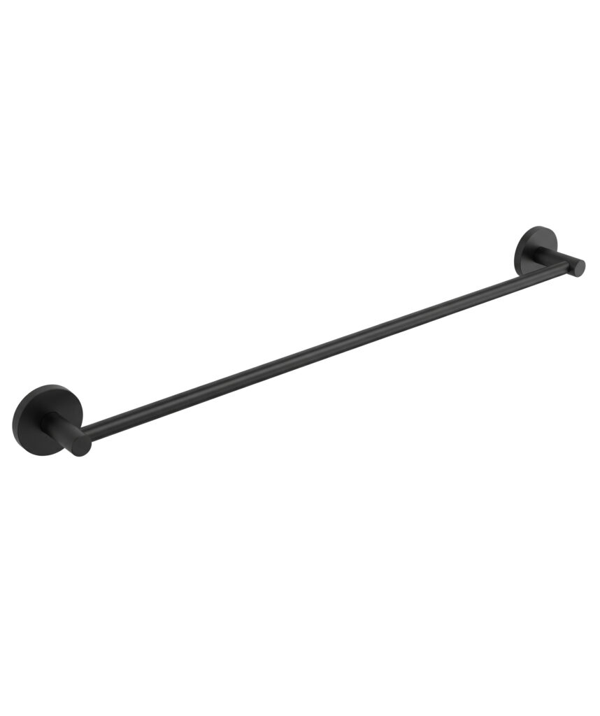 Anson Round Towel Rail Single 600mm - Black Matte