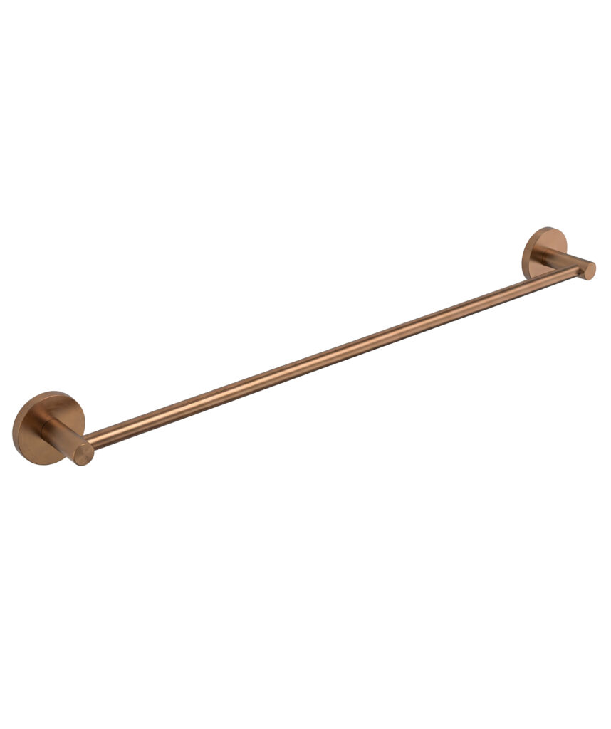 Anson Round Towel Rail Single 600mm - Brushed Bronze