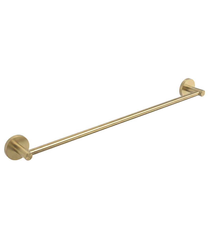 Anson Round Towel Rail Single 600mm - Brushed Gold