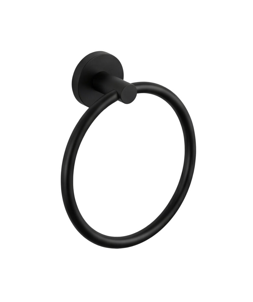 Anson Round Towel Ring - Black Matte
