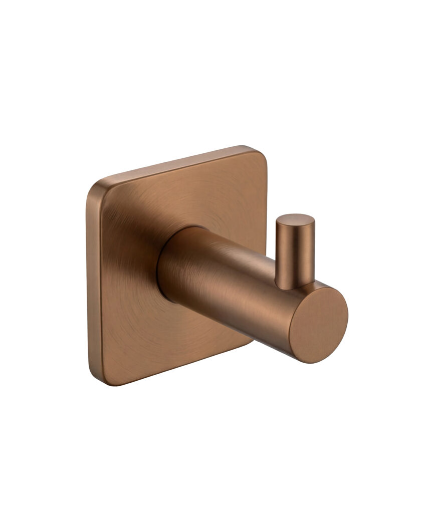 Anson Square Robe Hook - Brushed Bronze